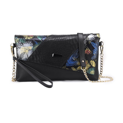 Top-Grain Cowhide Crossbody Clutch in Magnolia