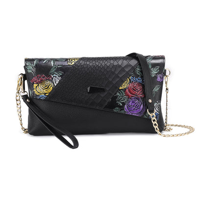 Top-Grain Cowhide Crossbody Clutch in Colorful Rose