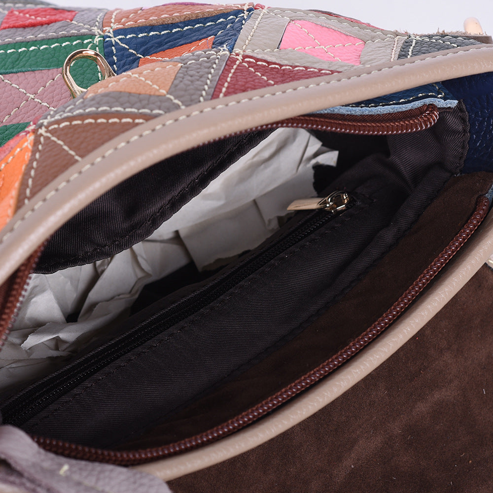 Interior view showing cotton lining and zip pocket