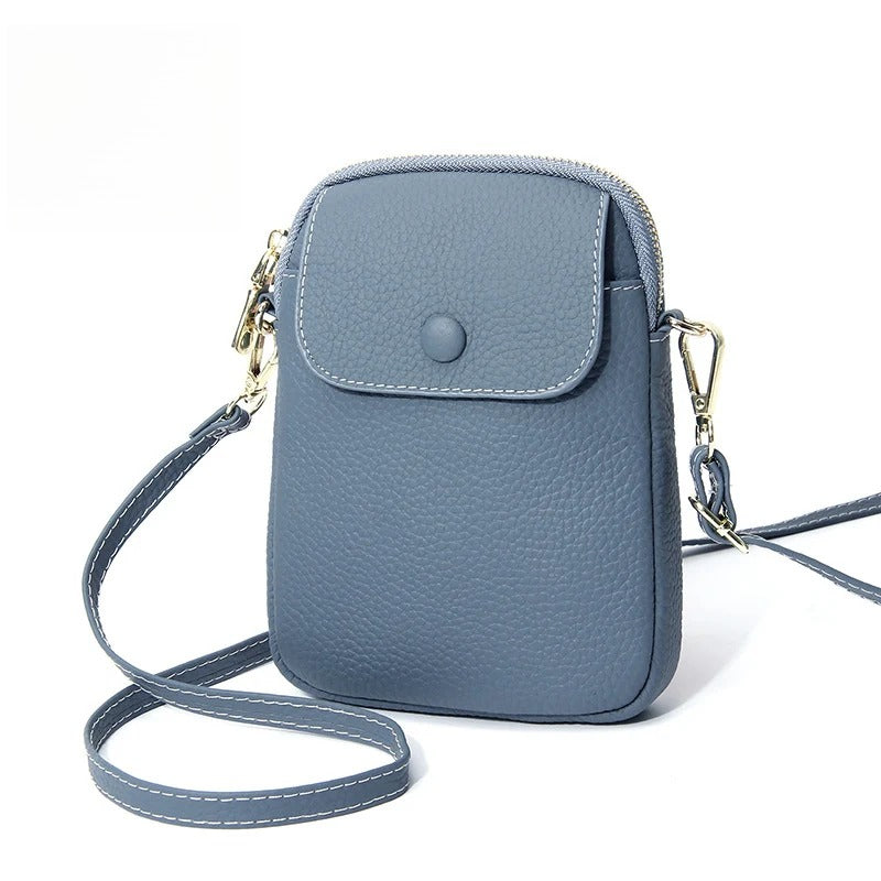 Top-Grain Cowhide Leather Micro Crossbody Phone Bag