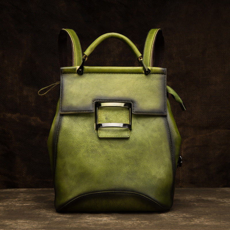 Top-Grain Cowhide Convertible Backpack – Color Options in Green