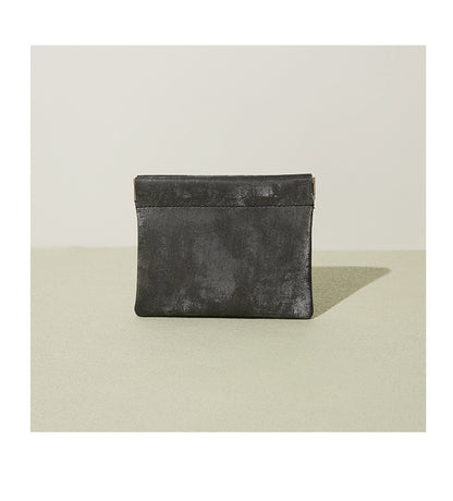 Moonlight gray satin finish card pouch with clean topstitching