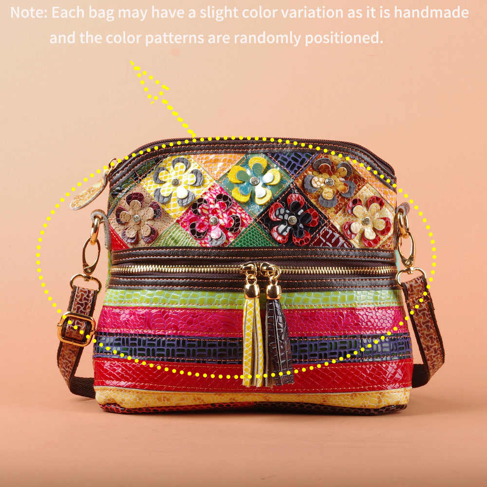 Cowhide Small Plus Crossbody Bag in Multicolor 3