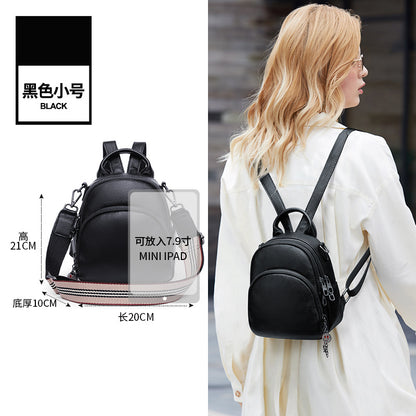 Top-Grain Cowhide Convertible Backpack in Black, Small