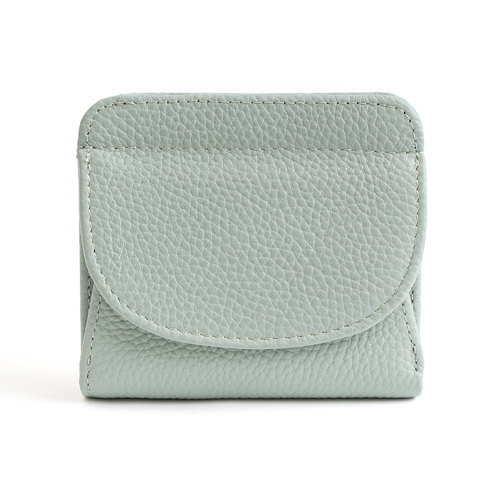 Genuine Leather Bifold Wallet with 8 Card Slots in Light Green