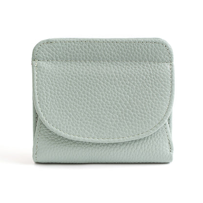 Genuine Leather Bifold Wallet with 8 Card Slots in Light Green