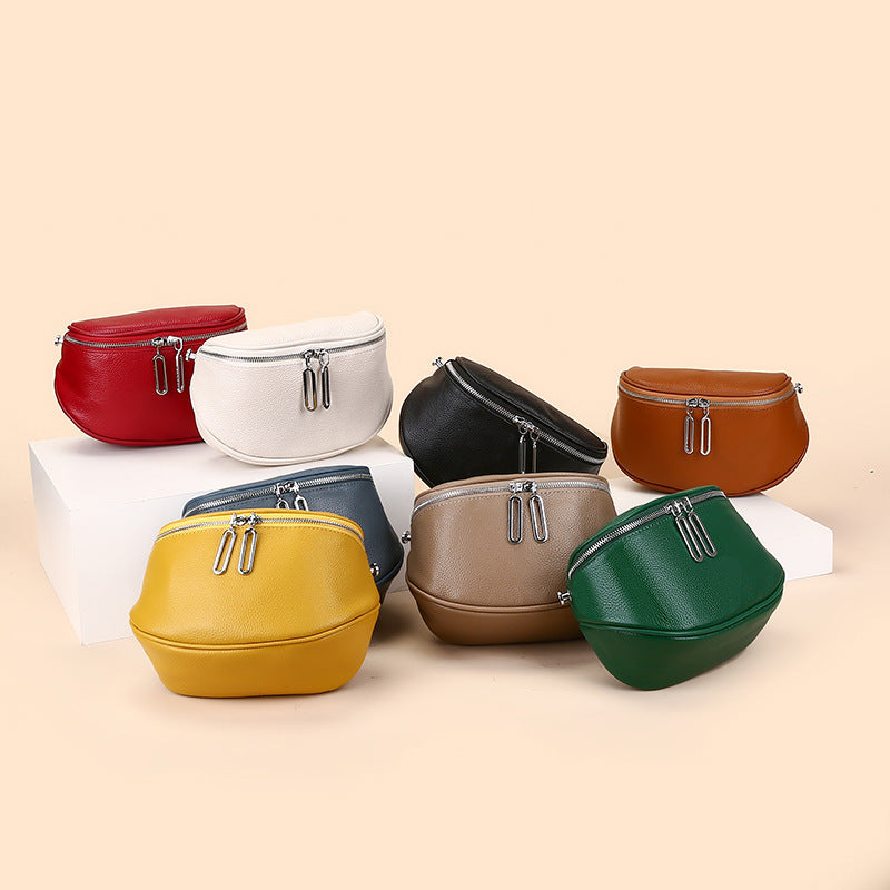 Color assortment of compact zip crossbody bags
