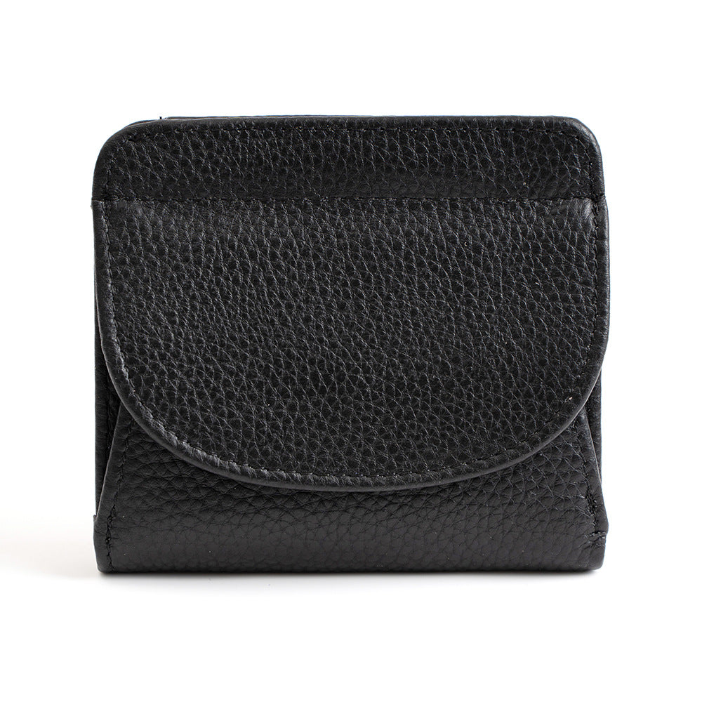 Genuine Leather Bifold Wallet with 8 Card Slots in Black