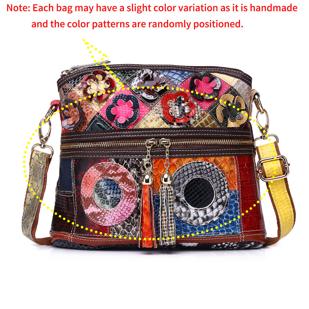 Cowhide Small Plus Crossbody Bag in Random Multicolor