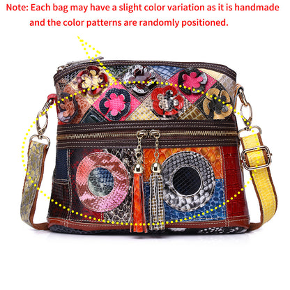 Cowhide Small Plus Crossbody Bag in Random Multicolor