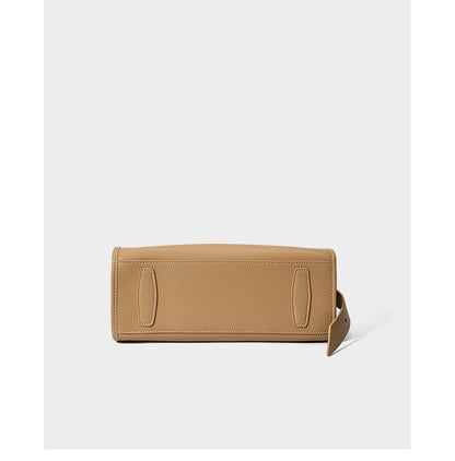 Apricot pillow bag base view showing reinforced feet