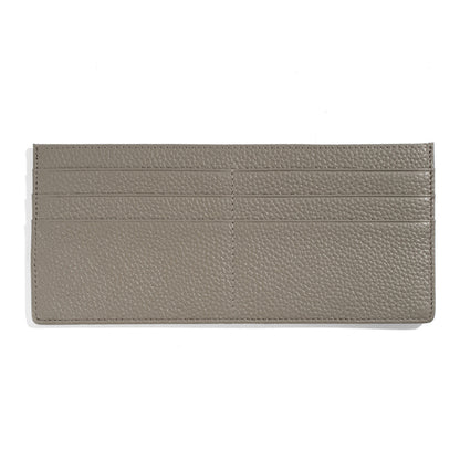 Light gray pebble-grain leather wallet interior card slots view