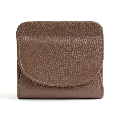 Genuine Leather Bifold Wallet with 8 Card Slots in Brown