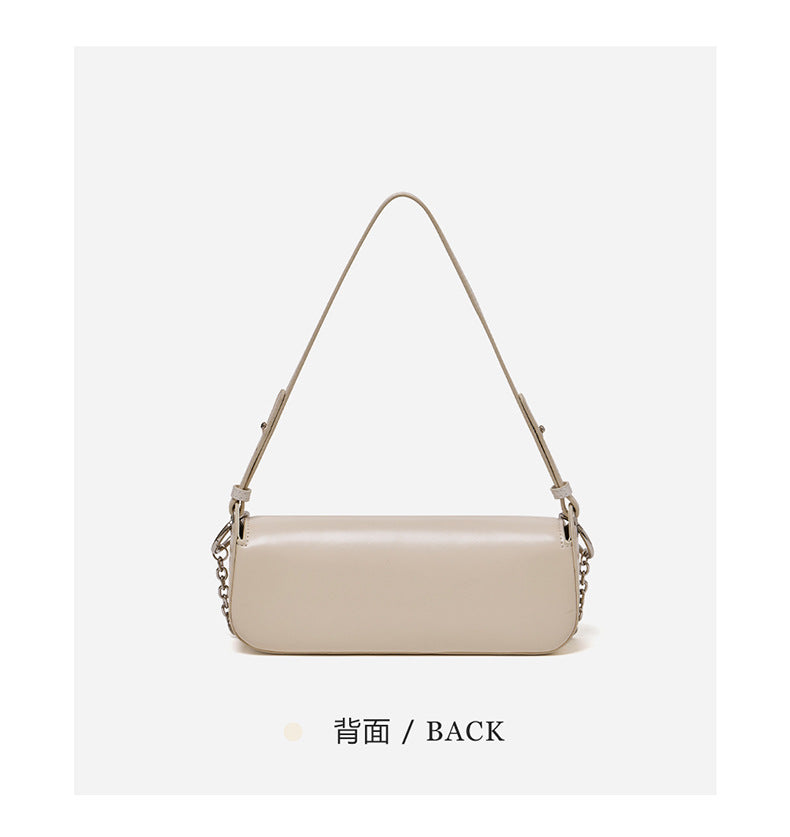 Leather Baguette Shoulder Bag