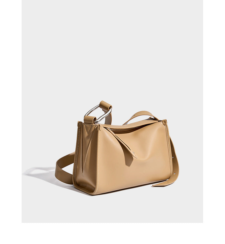 Apricot pillow bag side profile view