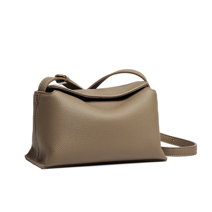 Cowhide Leather Mini Crossbody Bag – Color Options in Khaki