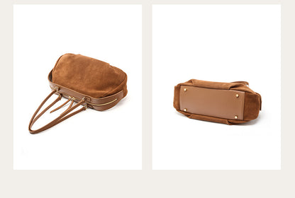Shoulder bag shown open and from multiple product angles