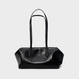 Black Crocodile-Embossed