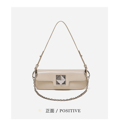 Leather Baguette Shoulder Bag