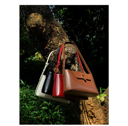 Genuine Leather Envelope Shoulder Bag with Adjustable Strap — group shot with other colourways