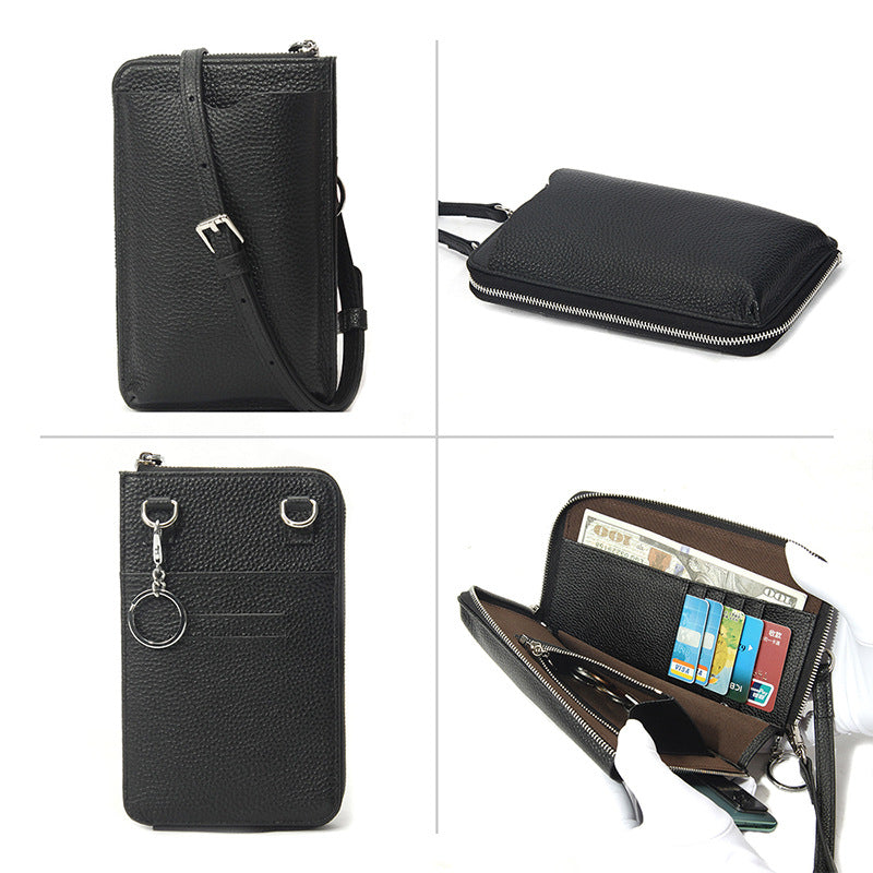 Cowhide Leather Mini Crossbody Phone Bag