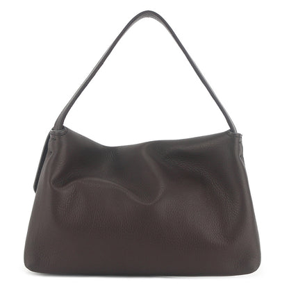 Coffee lambskin bag shown from the back
