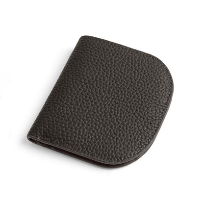 Cowhide Leather Compact Bifold Wallet in Black