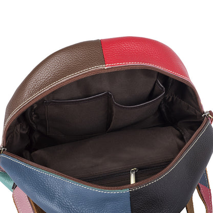 Open backpack showing zip, phone, and ID pockets inside