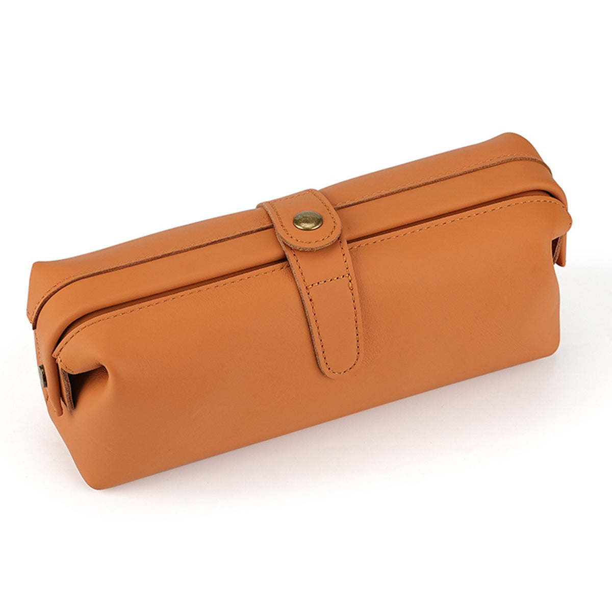 Top-Grain Cowhide Cosmetic Pouch in Brown