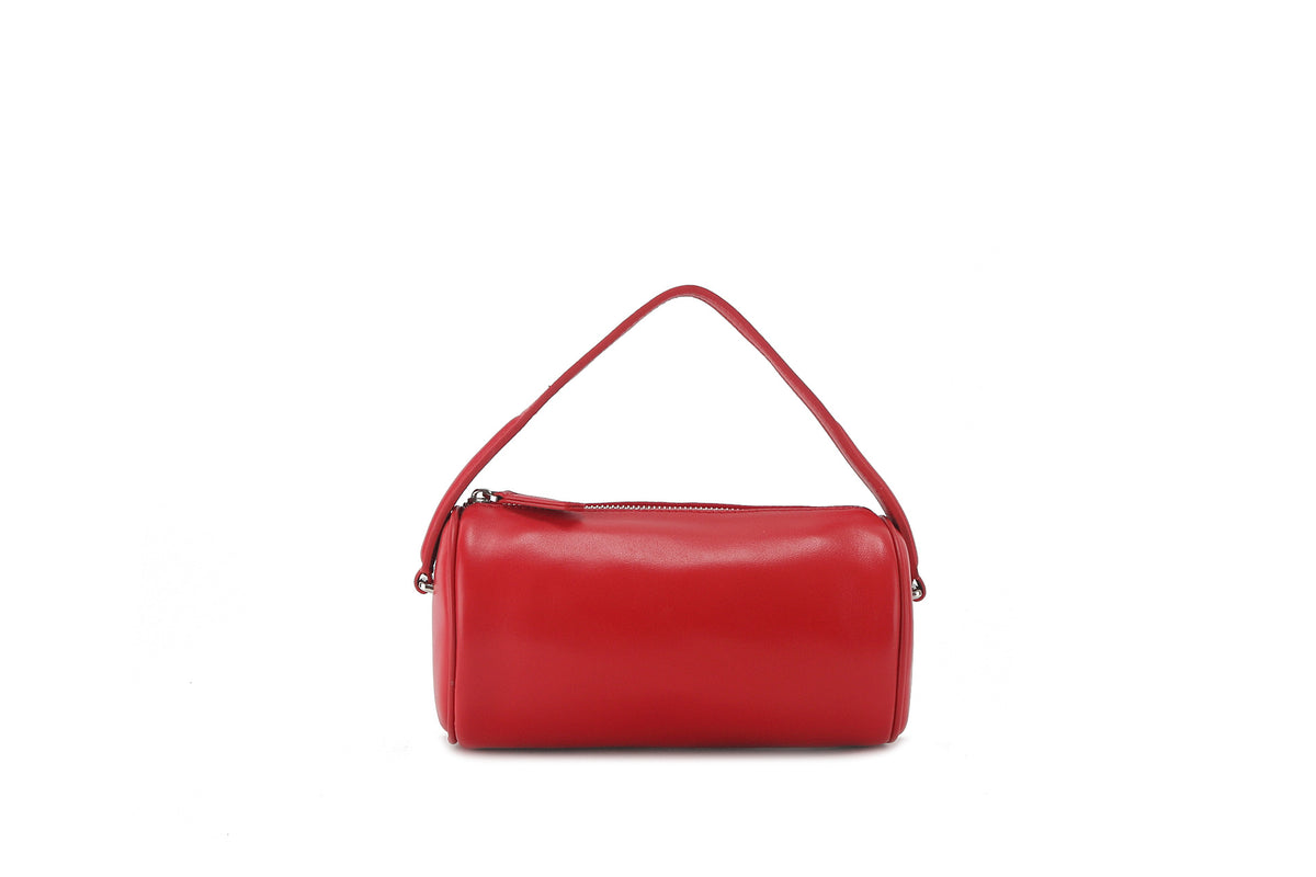 Lambskin Mini Shoulder Bag in Red, 7.9 x 4.3 x 4.3 in