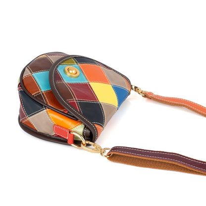 Angled side view of the flap and bag body