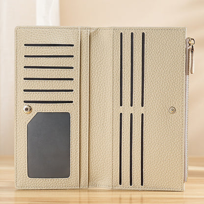 Open wallet showing card slots and identification window