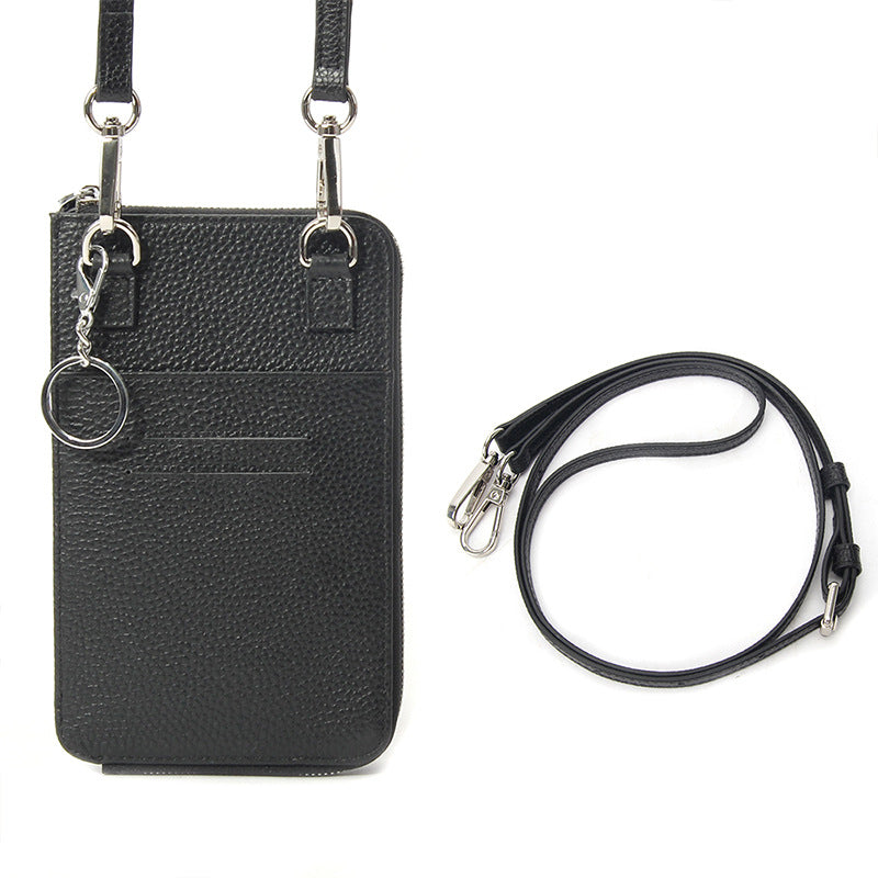 Cowhide Leather Mini Crossbody Phone Bag