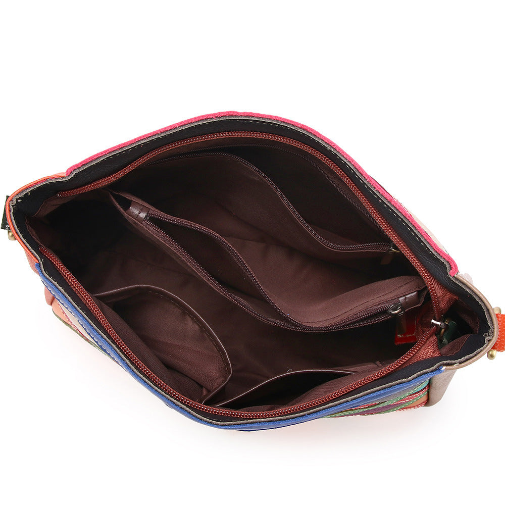 Top view of zip opening and interior pockets