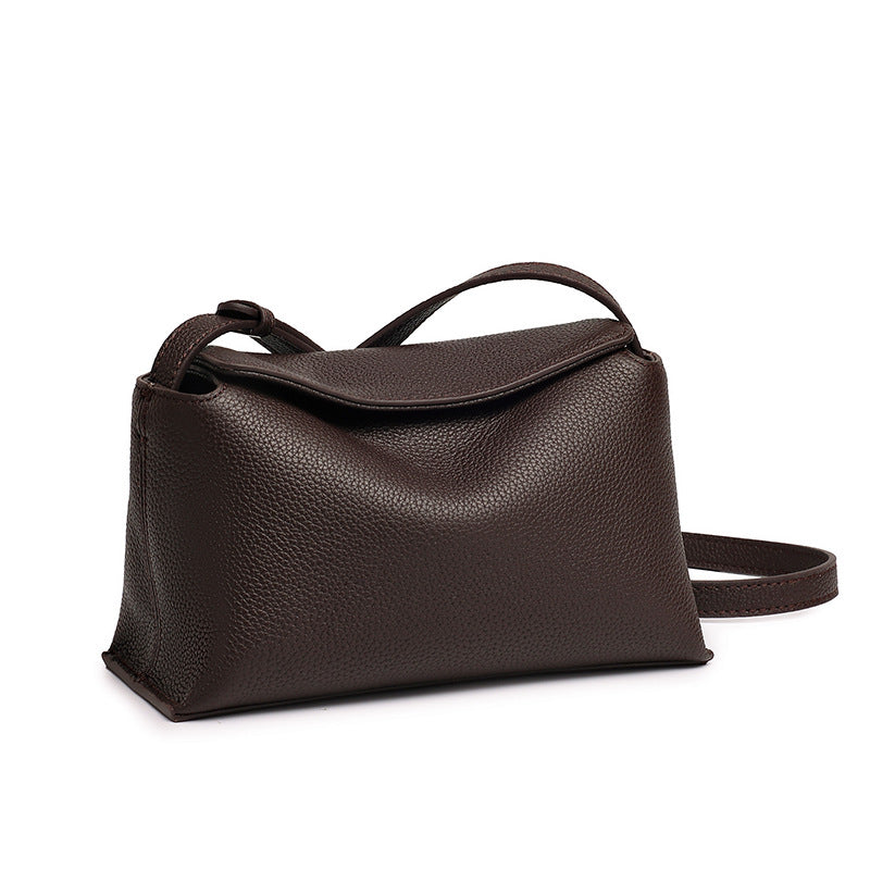 Cowhide Leather Mini Crossbody Bag – Color Options in Coffee