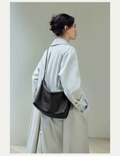Black hobo shoulder bag viewed from the back
