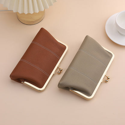 Brown and gray frame clutches viewed from above