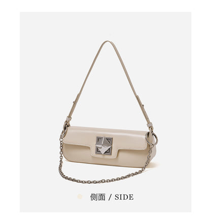 Leather Baguette Shoulder Bag