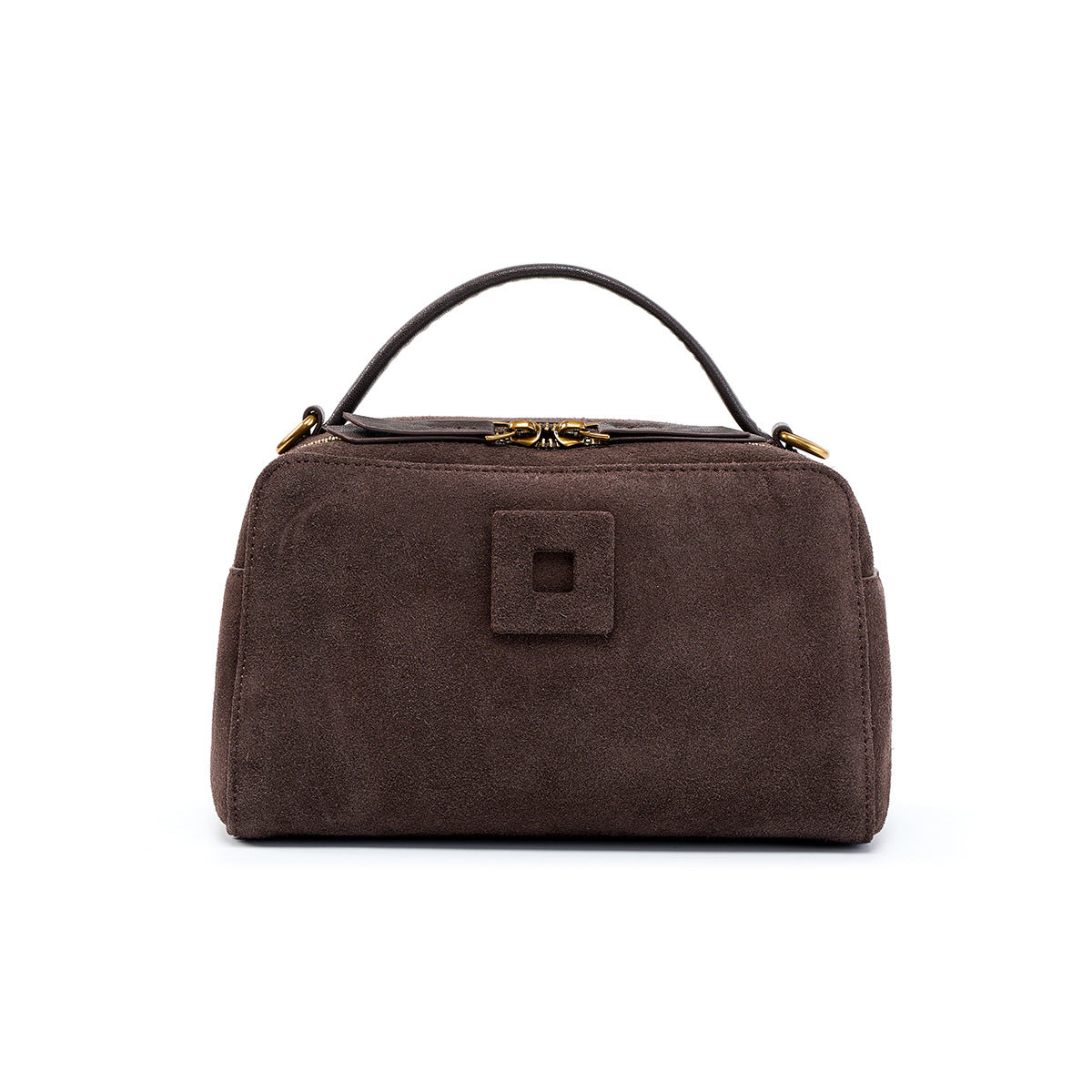 Nubuck Cowhide Small Crossbody Bag – Color Options in Coffee