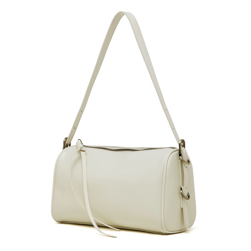 Off-white cowhide leather crossbody bag with gold-tone hardware