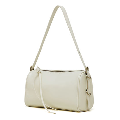 Off-white cowhide leather crossbody bag with gold-tone hardware