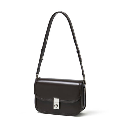 Cowhide Leather Messenger Crossbody Bag – Color Options in Coffee