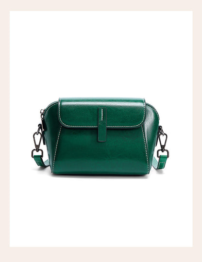 Cowhide Oil-Wax Leather Mini Crossbody Bag