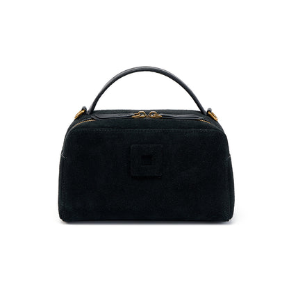 Nubuck Cowhide Small Crossbody Bag – Color Options in Black