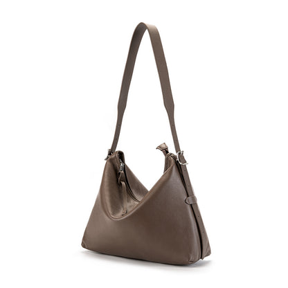 Havana leather shoulder bag on white background