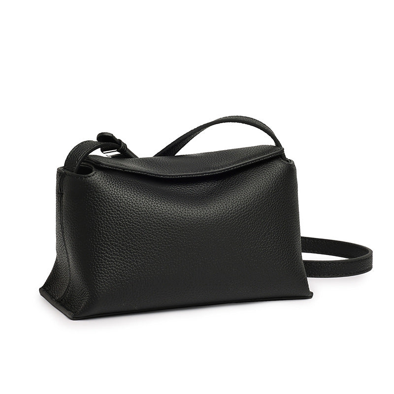 Cowhide Leather Mini Crossbody Bag – Color Options in Black