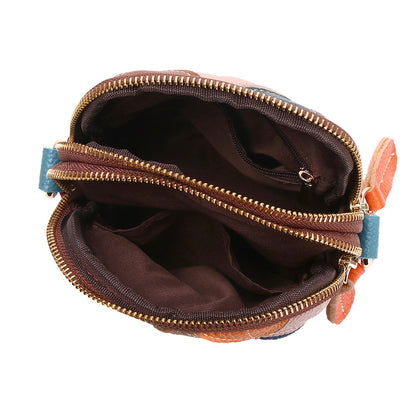 Open bag showing its poly-cotton lining and interior zip pocket