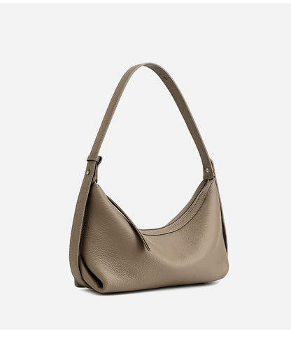 Studio shot of elephant grey hobo bag