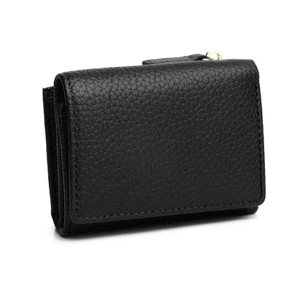 Black pebbled leather wallet back view