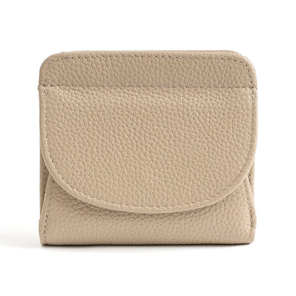 Genuine Leather Bifold Wallet with 8 Card Slots in Light Grey